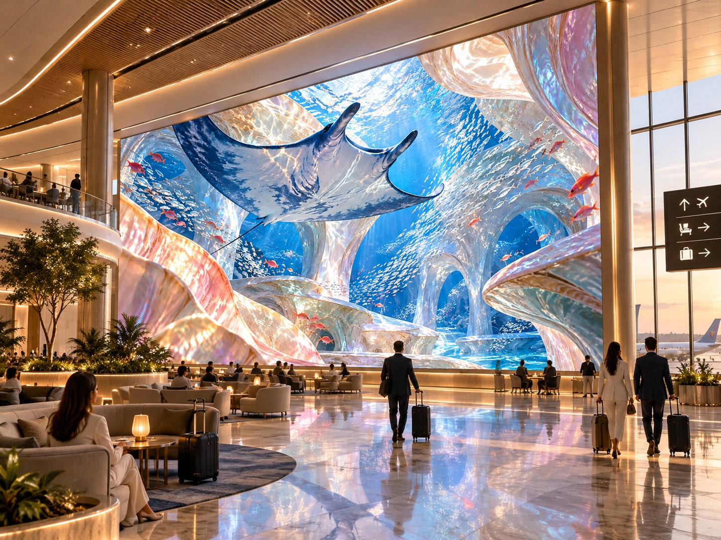 Nacre Sanctuary — airport concept visualisation.